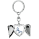 thumbnail image 1 of La luz azul de la mariposa Kite Llavero de alas de ángel en forma de corazón, 1 of 3