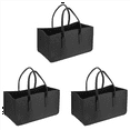 thumbnail image 1 of 3X Sac de Rangement en Feutre pour Cheminée Panier Pliable pour Bois de Chauffage Noir, 1 of 6