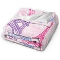 thumbnail image 3 of Pink Eifel Tower Paris Theme Throw Blanket Ultra Soft Warm All Season Decorative Fleece Blankets for Bed Chair Car Sofa Couch Bedroom 50"X40", 3 of 6