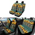 thumbnail image 2 of Stylish Sunflower Aztec Car Seat Covers Set with Steering Wheel Cover, Seat Belt Pads, Cup Coaster, Keychain - Full Protection for Front and Rear Bench Seats, 2 of 4