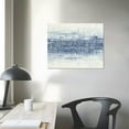 thumbnail image 4 of COMIO  Framed Canvas Print Wall Art Blue White Grunge Geometric Pattern Abstract Shapes Cozy Neutral Decorative Contemporary Minimal for Living Room, Bedroom, Office - Natural, 4 of 5