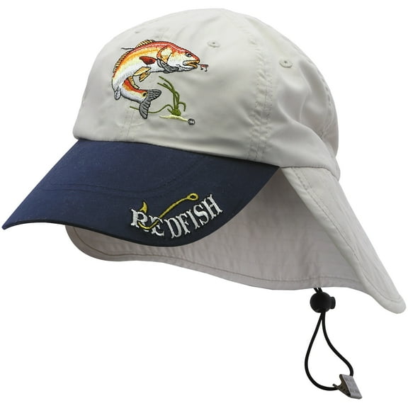 Just Hook 'Em Embroidered Redfish Fishing Hat with Sun Shield