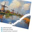 1000 pcs 1000 Piece Vibrant Wooden Jigsaw Puzzle Riverside Windmill