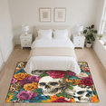 thumbnail image 7 of CURLYOOT Skull Flower Area Rugs 5'x7' Washable Rug Large Living Room Rug Non Slip Leopard Print Indoor Floor Carpet for Dining Room Bedroom Home, 7 of 7
