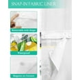 thumbnail image 3 of No Hook Shower Curtain with Snap in Liner, Summer Farm Lemon Eucalyptus Leaves Black White Plaid Hotel Shower Curtains for Bathroom, Washable Shower Curtain Liner Set with Mesh Top Window, 66"x72", 3 of 6