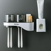 Wepro Transparent Toothbrush And Aoothpaste Storage Rack, Including Toothpaste Squeezer