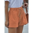 thumbnail image 4 of SHEWIN Women's Comfy Drawstring Elastic Waist Shorts Summer Casual Loose Mid Rise Sports Short Pants with Pockets Orange, 4 of 6