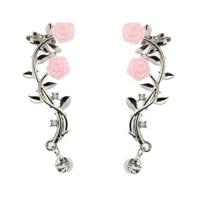 Personality Earrings Leaves Beautiful Diamond Earrings Irregular Mesh
