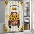 thumbnail image 5 of Farm Sunflowers Shower Curtain, 72" x 72", Summer Yellow Floral Leaves Red Truck Beige Waterproof Bathroom Curtain Washable Shower Curtain Set with 12 Hooks, 5 of 8