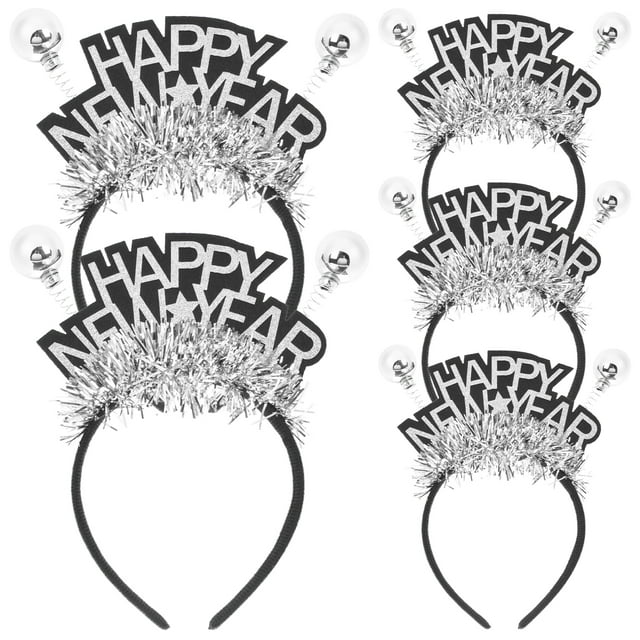 KAKOWELY 5 diademas compactas para Año Nuevo, accesorios para el cabello para fiestas de Año Nuevo.