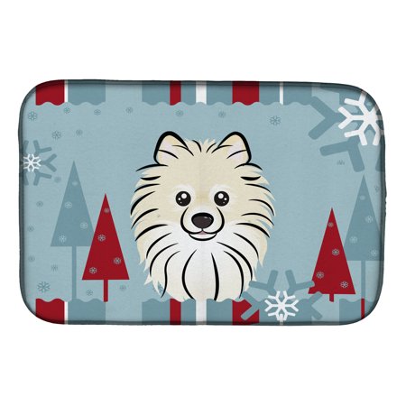 

Carolines Treasures BB1703DDM Absorbent Dish Drying Mat for Kitchen Counter Winter Holiday Pomeranian Dish Drying Mat