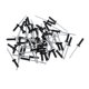 thumbnail image 1 of Remaches ciegos de gran brida de extremo abierto 5mm Diámetro de agarre 12mm Longitud de agarre 9mm Diámetro de brida Aleación de aluminio Hierro Tono plateado Negro 50 Pcs, 1 of 1