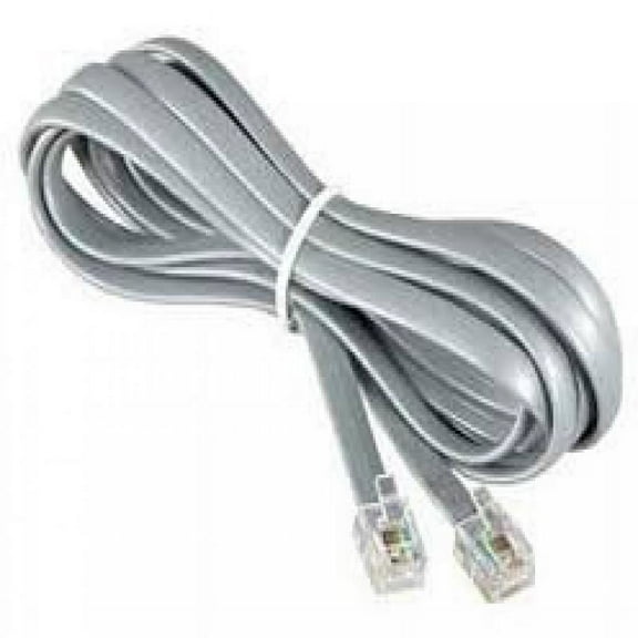 Philmore TEC46M 14 ft 6P6C 6 Conductor Telephone Line Cord Silver Satin - TEC46M