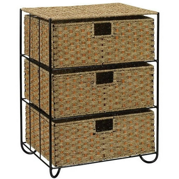 Household Essentials Seagrass 3-Drawer Chest