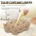 thumbnail image 6 of 150 Pcs Tulip Cupcake Liners Baking Cups Muffin Liner Grease-Proof Paper Cupcake Wrappers for Wedding, Birthday Party,150 x tulip baking cups,brown, 6 of 10