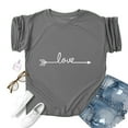 thumbnail image 4 of Baqcunre Valentine'S Day Shirts For Women Short Sleeved Printed Fashion Pattern Classic Loose Crewneck Top T Shirt(Grey S-XXL),Womens Tops Graphic Tees For Women Shirts For Women Womens Clothes, 4 of 4