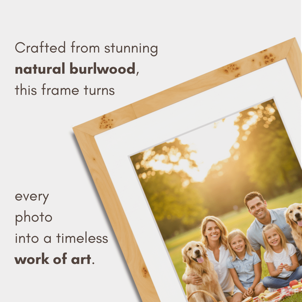 Concepts 18x24 Picture Frames, Natural Burl Wood Photo Frames, Large Size Poster Frames - Vertical/Horizontal
