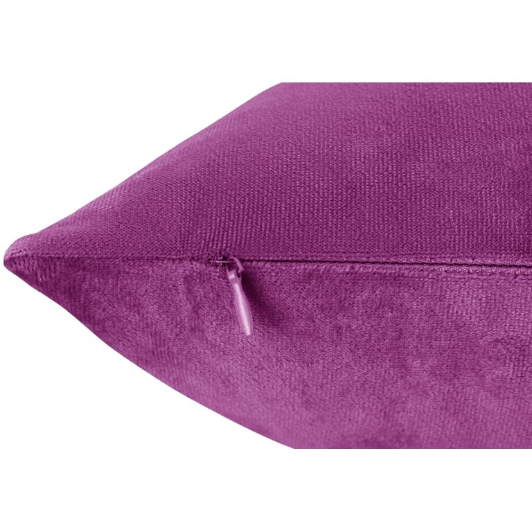Clara Clark Plush Solid Decorative Microfiber Square Throw Pillow Cover  with Throw Pillow Insert for Couch, Orchid Purple, 26x26, 4 Piece  Decorative Soft Throw Pillow Set 