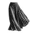 thumbnail image 5 of Boho Skirts for Women Summer Midi Length Loose Fit Plaid Long Flowy Elastic Waist A-Line Skirt Beach Vacation Black S(S), 5 of 6
