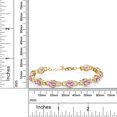 thumbnail image 4 of Gem Stone King 9.65 Ct Oval Pink Sapphire 18K Yellow Gold Plated Silver Bracelet for Women, 4 of 5