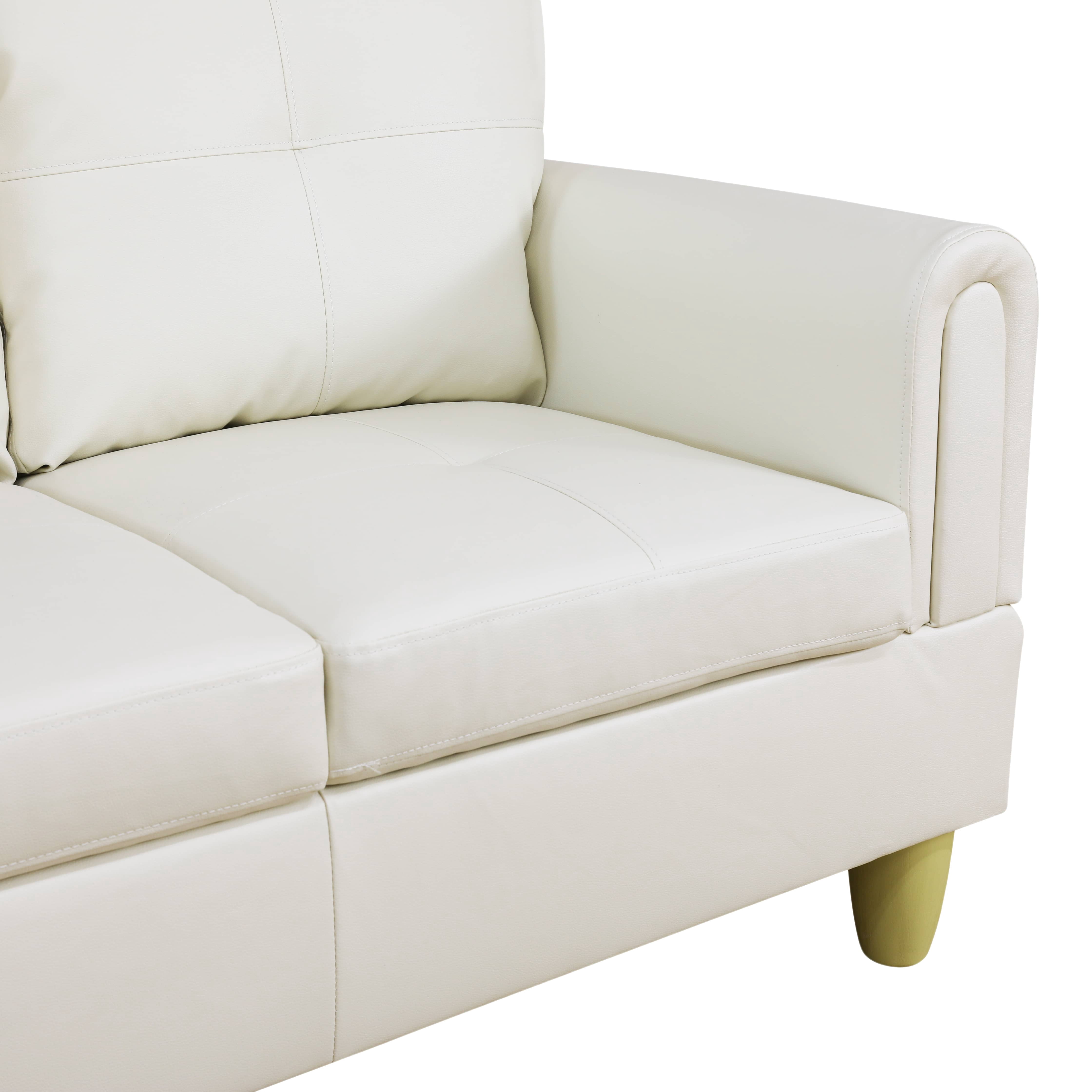 MAYEERTY White Modern 3-Piece Couch Crisp Tone Bright Fresh Living Room Ambiance