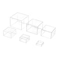 thumbnail image 2 of 6 soportes para buffet con base hueca, ideales para cajas cúbicas, manualidades, exhibidores de postres y dulces. Claro, 2 of 9