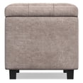 thumbnail image 4 of Cosmopolitan 34" Transitional Rectangle Ottoman in Gray Taupe Faux Leather, 4 of 7