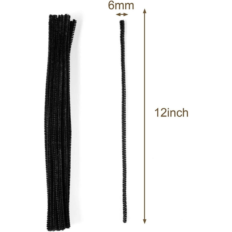  FirstKitchen Pipe Cleaners Craft, 200pcs Black Pipe Cleaner for  Craft, 6mm X 12 Plush and Pliable Chenilles Stems Pipe Cleaner, Halloween  Craft Pipecleaners for DIY Arts Crafts and Cleaning : Everything