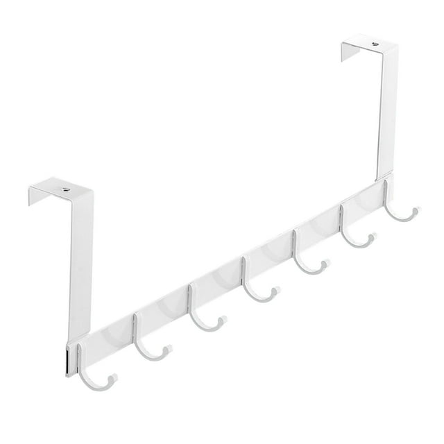Ganchos telescópicos para puerta que ahorran espacio, ganchos decorativos ajustables para puertas Blanco Largo 7 Ganchos