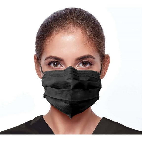 50 Pack Black Face Mask 4-fold Soft and Comfortable High Breathability