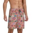 thumbnail image 2 of Wukai Color Flowers Men’s Short Pajama Pants With Pockets Soft Sleep Pj Shorts for Men-Large, 2 of 6
