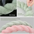 thumbnail image 4 of Luxury Fluffy Winter Car Steering Wheel Cover for Women Soft Warm Plush Cute Auto Accessories for Vehicle, Sedan, Universal, Fuzzy, Anti Slip, Black, Standard Size, 14.75-15.15 Inch, 4 of 5