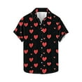 thumbnail image 2 of Tungbrin Valentine's Day Shirt for Men Big and Talls Lapel Short Sleeve Button down Shirts Cute Graphic Printed Tops, 2 of 5