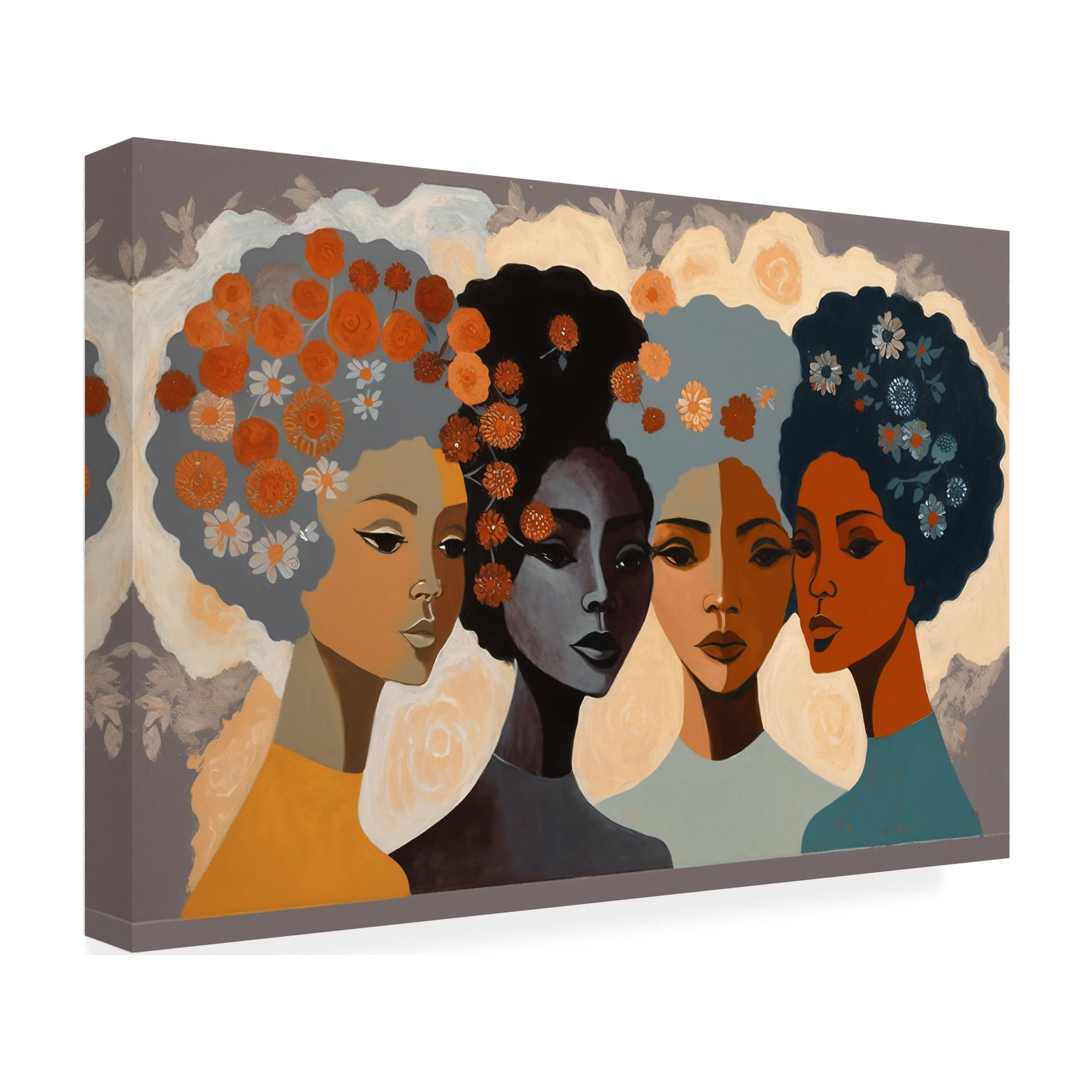 Canvas Wall Art - Ray Heere 'Mid Century Diversity Portraits 5' Wall Art for Living Room, Bedroom, or Office Décor by Trademark Fine Art - 24 x 16 Inches