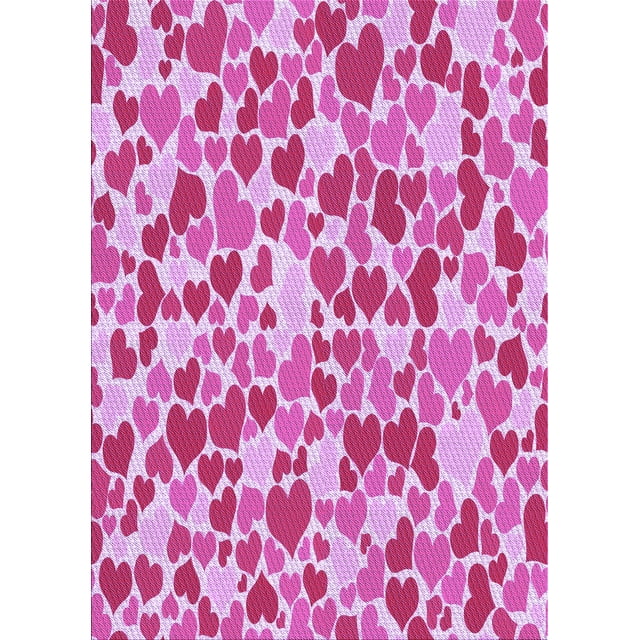 Ahgly Tapis Rectangulaire Lavable en Machine Intérieur Transitionnel Rose Profond, 8 Pieds x 10 Pieds