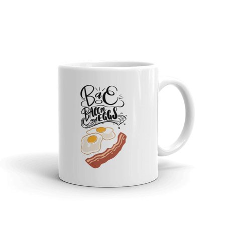 

Bae Bacon and Eggs Coffee Tea Ceramic Mug Office Work Cup Gift 15 Oz