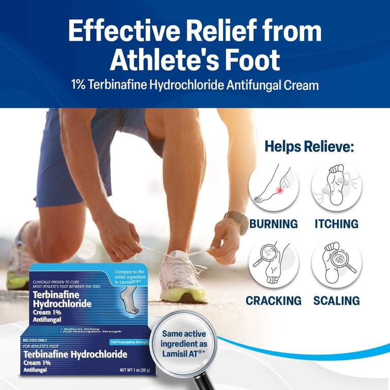 Taro Terbinafine Hydrochloride 1% Athletes Foot Treatment, Antifungal Cream for Skin, Effective Anti Fungal Cream for Athlete's Foot Relief and Skin Health, 1 oz Tube