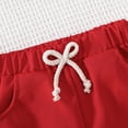 thumbnail image 4 of Toddler Boy Clothing Sets 4th of July Baby Boy Outfit Cute American Flag Print Button Down Shirt & Red Shorts 2-Piece Outfit, 4 of 7