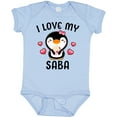 thumbnail image 3 of Inktastic I Love My Saba with Cute Penguin and Hearts Girls Baby Bodysuit, 3 of 5