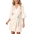 thumbnail image 2 of JOANKDMI Kids Silky Satin Robes for Girls Kimono Bathrobe Sleepwear Comfy Spa Robe with Sash Tie Casual Loungewear Nightwear for Getting Ready Bridal Party Slumber Party, 2 of 8