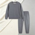 thumbnail image 2 of TOWED22 Baby Boy Fall Winter Clothes Solid Color Sweatshirt Shirt Pants Toddler Infant 2 Piece Outfit, 2 of 9