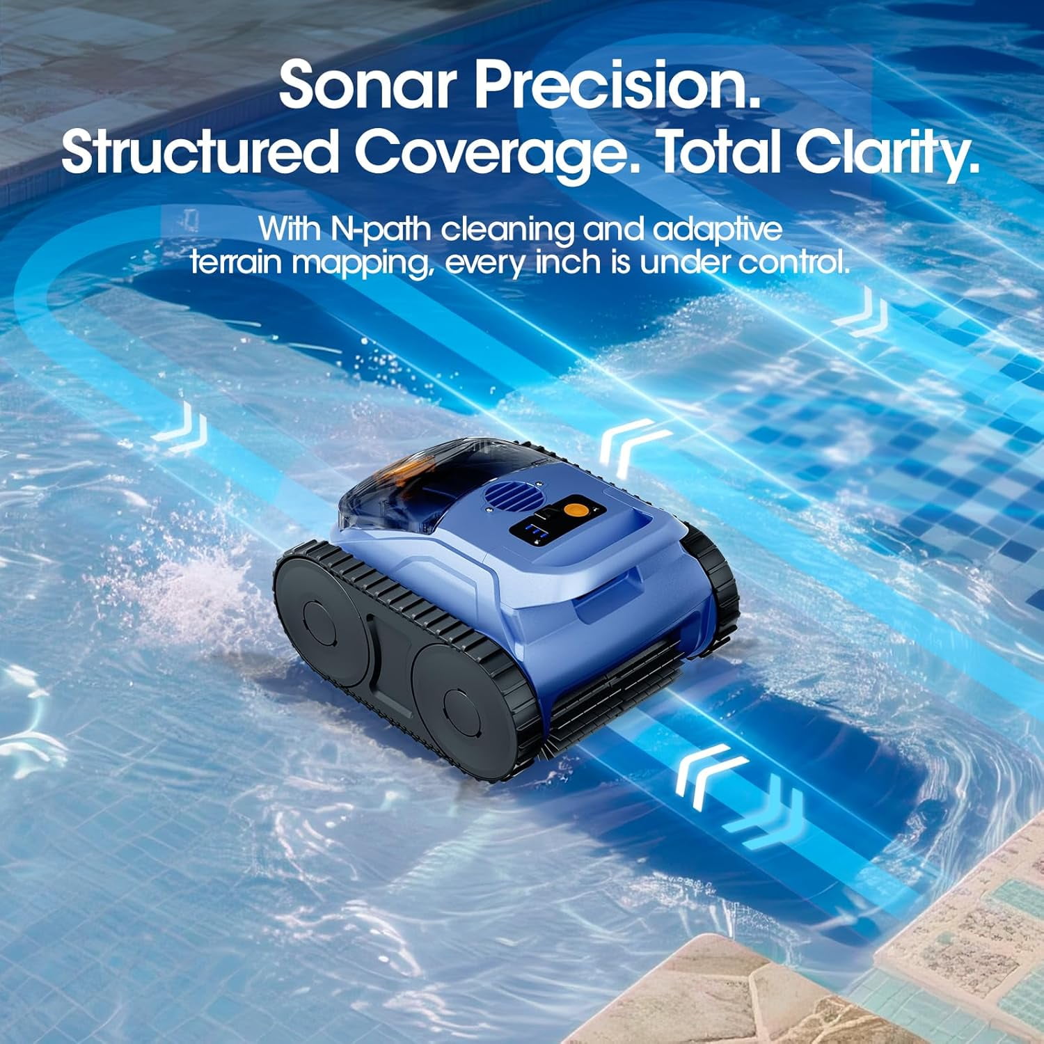 ZAMSLVRH 2026 New Cordless Robotic Pool Vacuum, Cleaner Pool Robot with Ultra-Long Runtime, Powerful Suction, Dual 180W Brushless Motors, Smart Navigation, Wall-Climbing Design