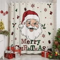 thumbnail image 3 of Christmas Santa Shower Curtain, Winter Xmas Snowflakes Tree on Linen Waterproof Fabric Shower Curtains with 12 Hooks, Bathroom Curtain Set for Bathroom Accessories Decor, 54 x 78Inches, 3 of 9