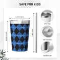 thumbnail image 2 of 12oz Conical Thermal Insulation Cup 4.9×3.2in With Straw No Odor Insulation Effect Is Good For Party Camping Picnic Travel Argyle Plaid Doderblue_2, 2 of 7