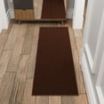 thumbnail image 6 of Ottomanson Solid Bathroom Runner Rug 20" x 53" - Non Slip Low Pile Carpet, Brown, 6 of 13