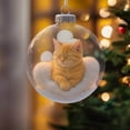 thumbnail image 5 of Cute Cat Christmas Glass Ornaments Collection, Xmas Tree Kitten Ball Ornament, Vivid Animal Decoration, for Cats Lovers, Party Centerpiece Mantel, Fall Winter Home Decor, 5 of 5