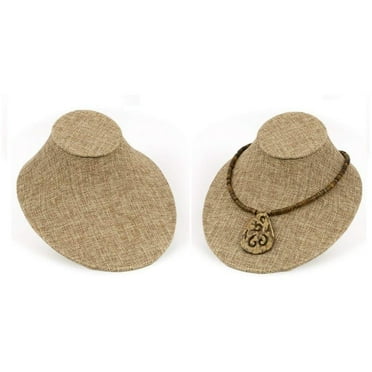 Low Profile Necklace Display Bust Burlap 7-1/4" x 6-1/2"