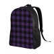 thumbnail image 2 of Disketp Purple Black Plaid Mochila Unisex de Apertura Lateral Completa, Mochila para Laptop para Escuela, Trabajo y Viajes, 2 of 8