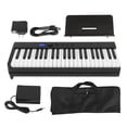 thumbnail image 1 of Piano digital plegable profesional 88 teclas teclado portátil ligero piano para principiantes de piano 100-240 V negro enchufe de EE. UU., 1 of 14