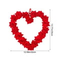 thumbnail image 3 of Artificial Heart Wreath, Valentine's Day Wreath, Red Cloth Heart-Shaped Garland, 13.77x12.59 inch, Front Door Decoration, Wedding Party Decor, Indoor Home Decor, Romantic Gift, 3 of 9